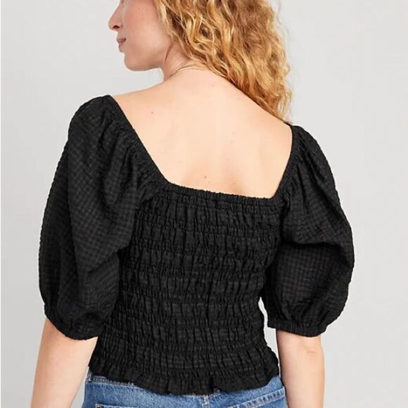 Old Navy Tops - Old  Navy Fitted Puff-Sleeve Smocked Top size Medium